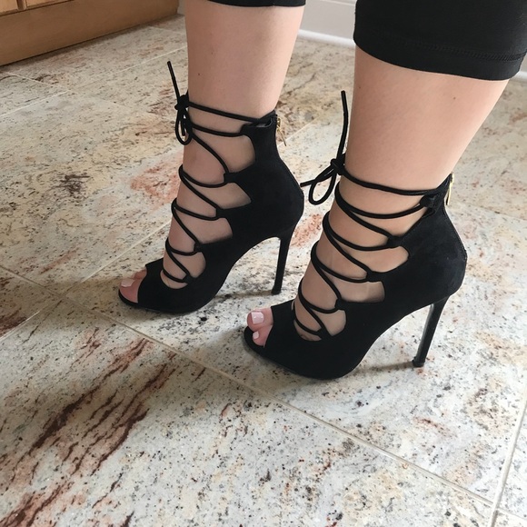 Aldo Shoes - Aldo Black Suede Lace up Heels